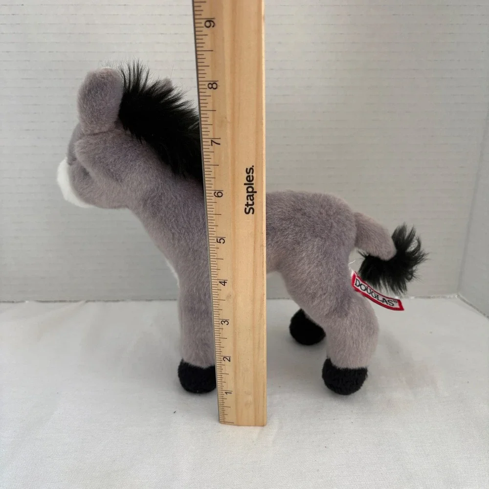Douglas Cuddle‎ Toys Grey Donkey Plush Standing Stuffed Animal 4059 Grey 9 inch